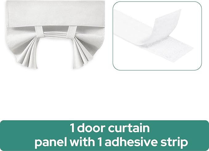 HOMEIDEAS 100% Linen Blackout French Door Curtains, Privacy Door Window Curtains, 26 X 40 Inch Room Darkening Blinds, Thermal Insulated Shades for Bedroom, 1 Panel, White