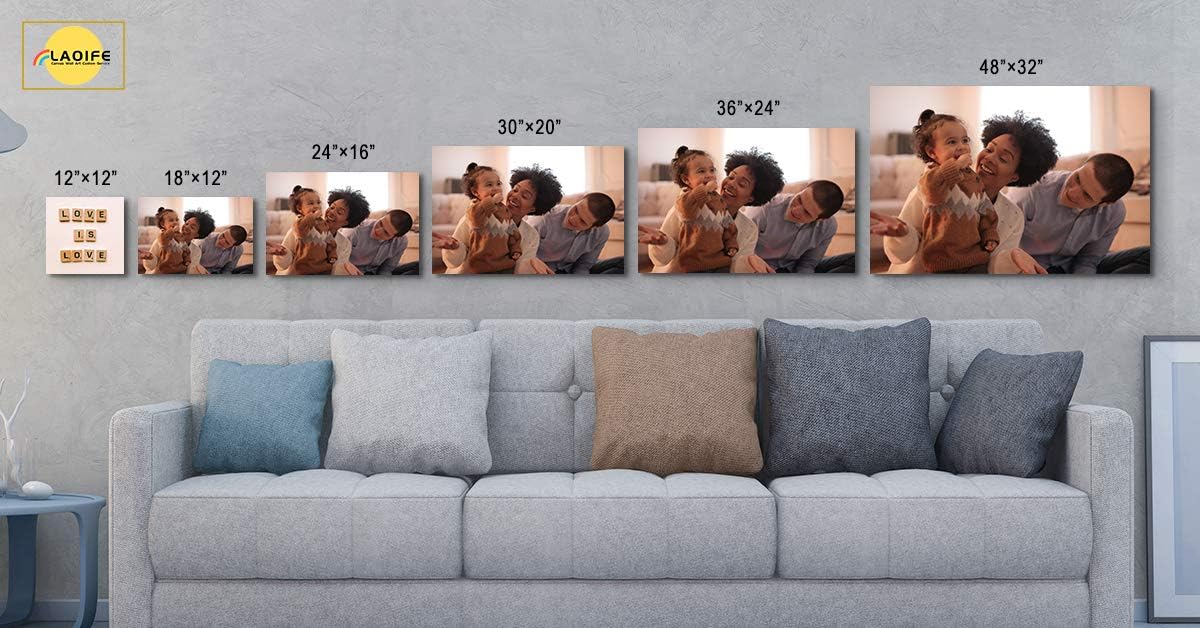 Laoife Custom Canvas Prints with Your Photos 36"x24", Canvas Photo Prints Custom, Personalized Canvas Wall Art for Office Home Bedroom Living Room Wall Decor, Gift for Father's Day Birthday Wedding