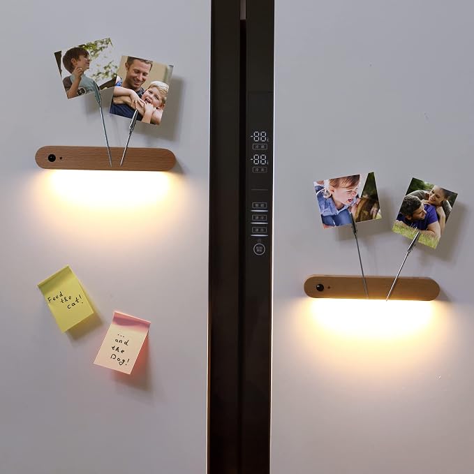 Wooden Motion Sensor Wall Light Magnetic Rechargeable Hallway 1-Pack | Night light warm LED glow, USB C, Detachable design, Tool-free mounting for closets, stairs, cabinets, entryways, home