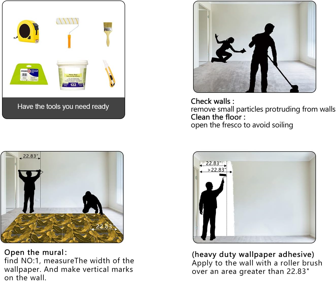 Vintage Gold Banana Leaf Bathroom wallpeper Living Room Bedroom Tropical Plant Wall Mural - 160"x108" (Not Peel and Stick)