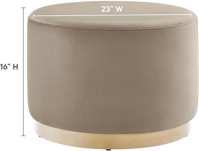 Modway Large 23" Round Performance Velvet Upholstered Upholstered Ottoman