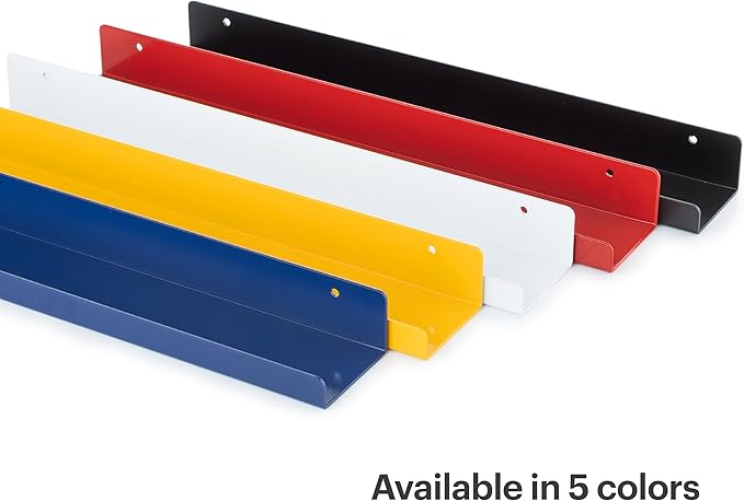 Vinyl Record Shelf - 3 Metal Display Shelves - Wall Mount Now-Playing Vinyl Shelves - an Album Record Holder That Doubles as a Picture Ledge - Fits All Records (Black)