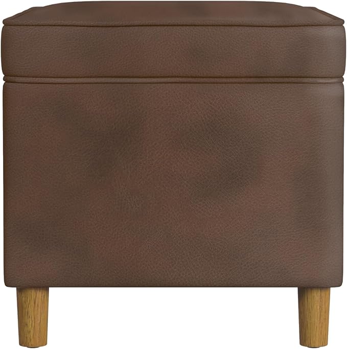 Spatial Order 24" Dinah Collection Storage Ottoman - Brown Faux Leather