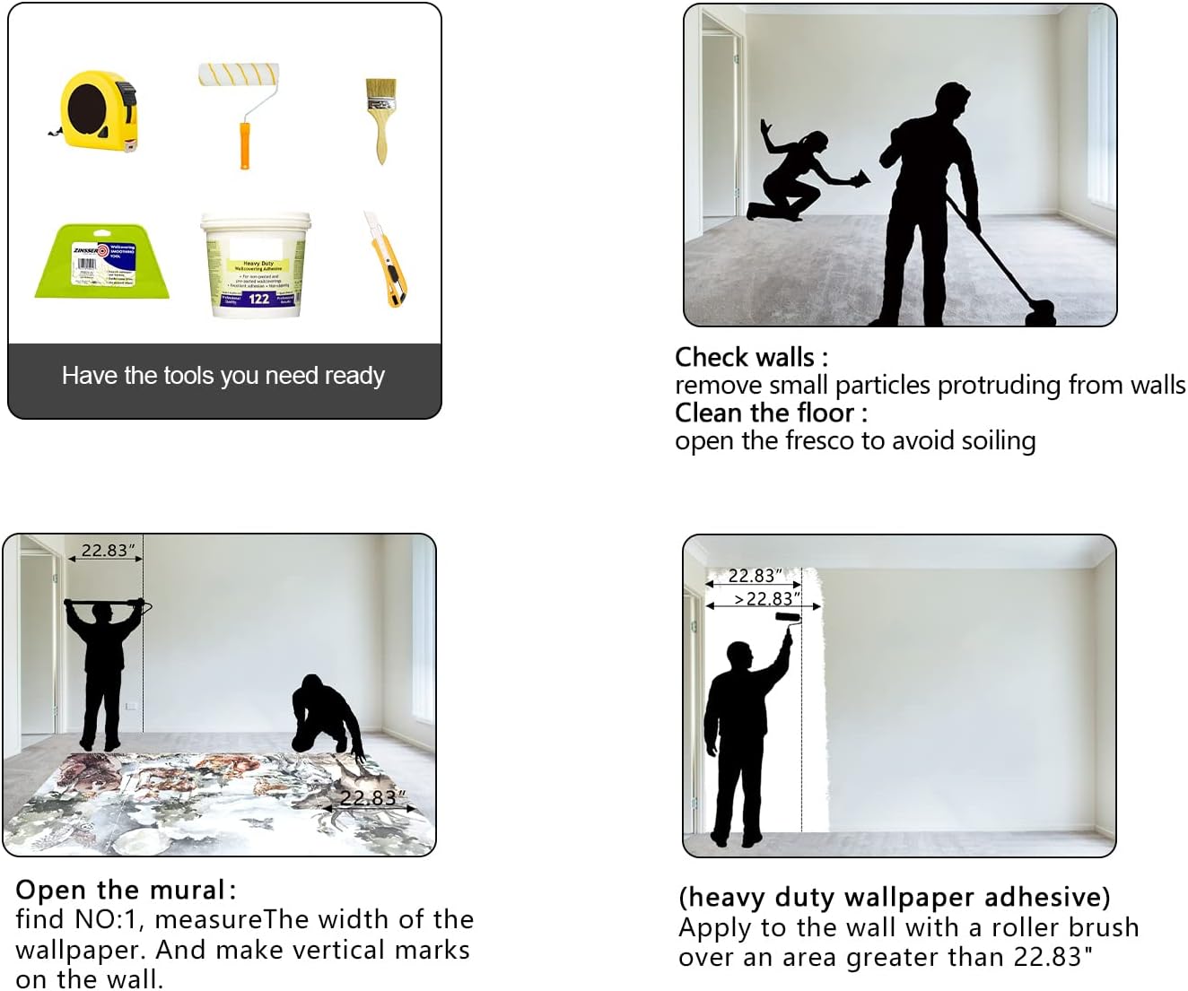 Boys or Girls Cartoon Watercolor Animals wallpeper Nursery Kids Bedroom Wall Mural - 137"x96"（Not Peel and Stick）