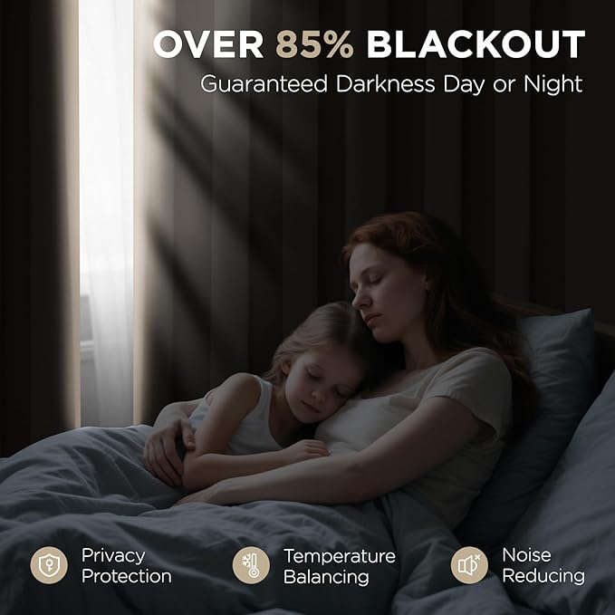 Joydeco Blackout Curtains 63 Inch Length 2 Panels Set, Thermal Insulated Long Drapes 2 Burg, Room Darkening Grommet Drapes for Living Room Bedroom Window
