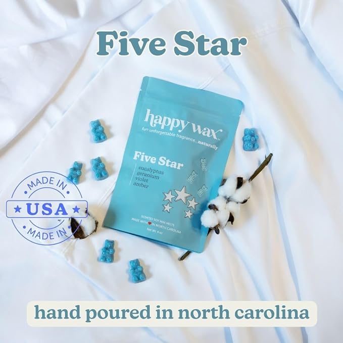 Happy Wax Hotel Collection Scented Natural Soy Wax Melts – 6 Total Oz. of Scented Wax Melts, Collection Includes Penthouse Suite, Cabana and Five Star