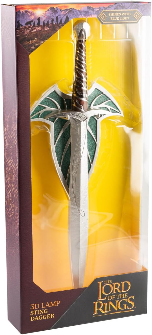 Grupo Erik Lord of the Rings Sword Lamp Collector Edition - Frodo's Sting Sword - Wall Mounted USB and Battery Powered - Blue LED Light - ABS Material - Official Product