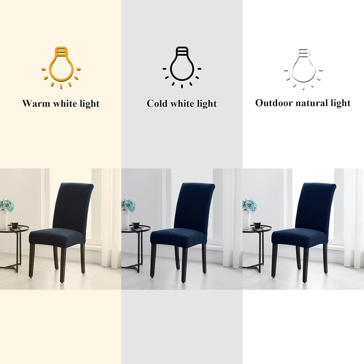 Joccun Chair Covers for Dining Room Set of 6,Dining Chair Slipcovers Stretch Dining Room Chair Covers Seat Protector,Washable Parsons Chair Cover for Home,Hotel,Banquet(Navy,6 Pack)