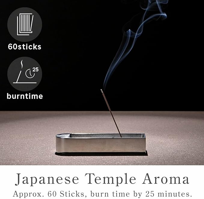 なごみ工房 Kyoto Green Tea Incense Sticks - Japanese Temple Aroma, Ideal for Relaxation & Meditation, Approx. 60 Sticks (0.044 Pounds) - Premium Quality Incense for Spiritual & Home Use Nagomikobo