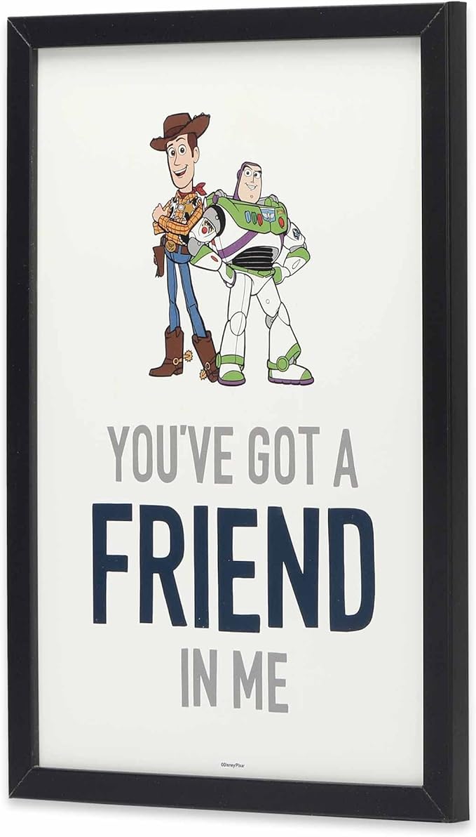 Disney Pixar Toy Story You've Got a Friend In Me Woody and Buzz Framed Wall Decor - Cute Toy Story Picture