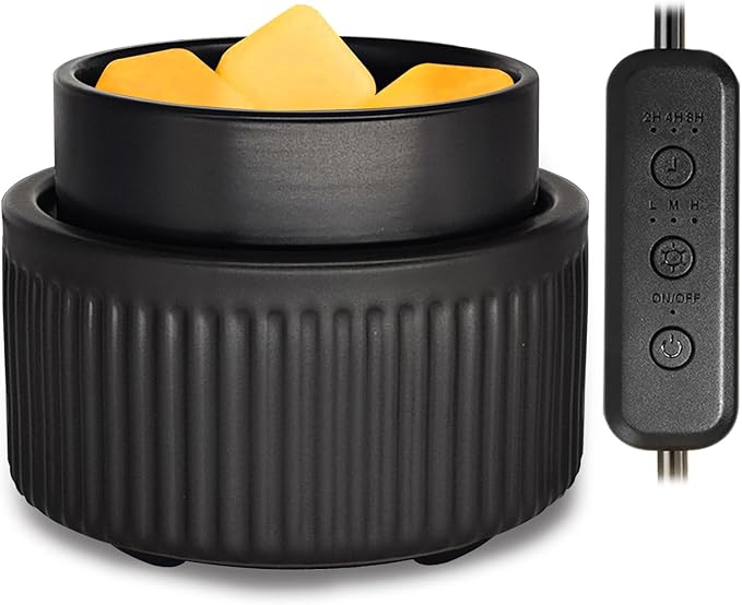 VICTORIA AROMA Ceramic Wax Warmer with Timer, Candle Wax Melter & Wax Burner for Scented Wax Melts, Electric Fragrance Wax Melt Warmer for Home Office Decor Ideal Gift（Black）