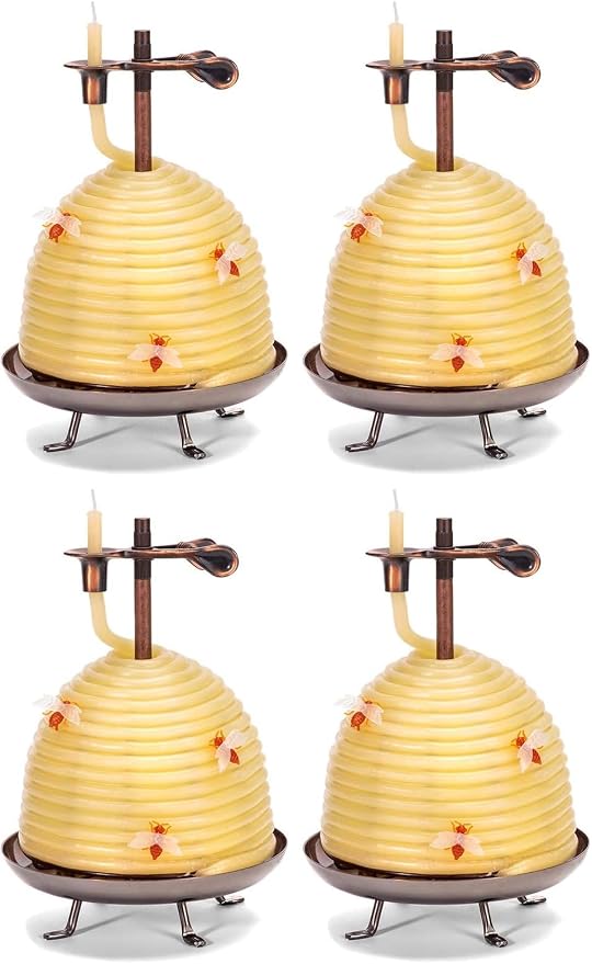 Candle by the Hour 70-Hour Beehive Candle, Eco-Friendly Natural Beeswax with Cotton Wick (Pack of 4)