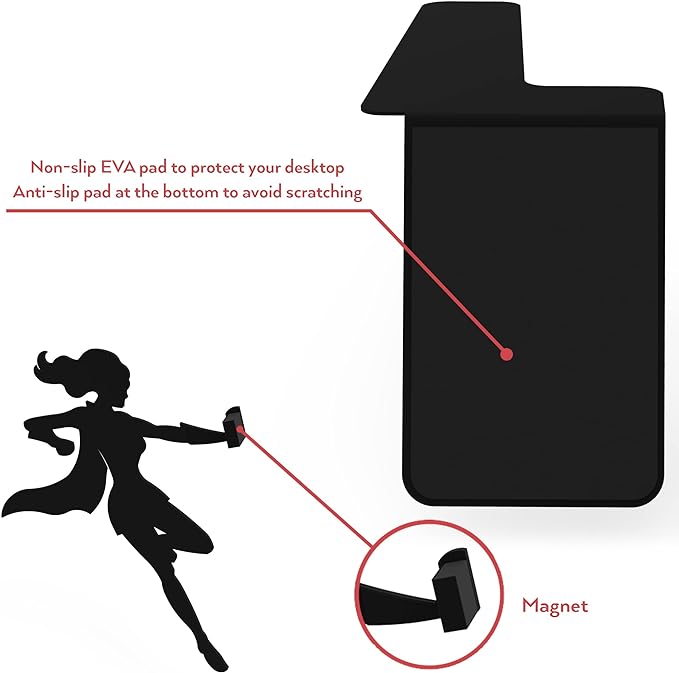 Stylish Metal Bookend in Black - Book Holder for Any Angle, Shelf, Desk, Desk - Decorative Book Organiser Book Holder - The Coolest Gift Idea (Supergal)
