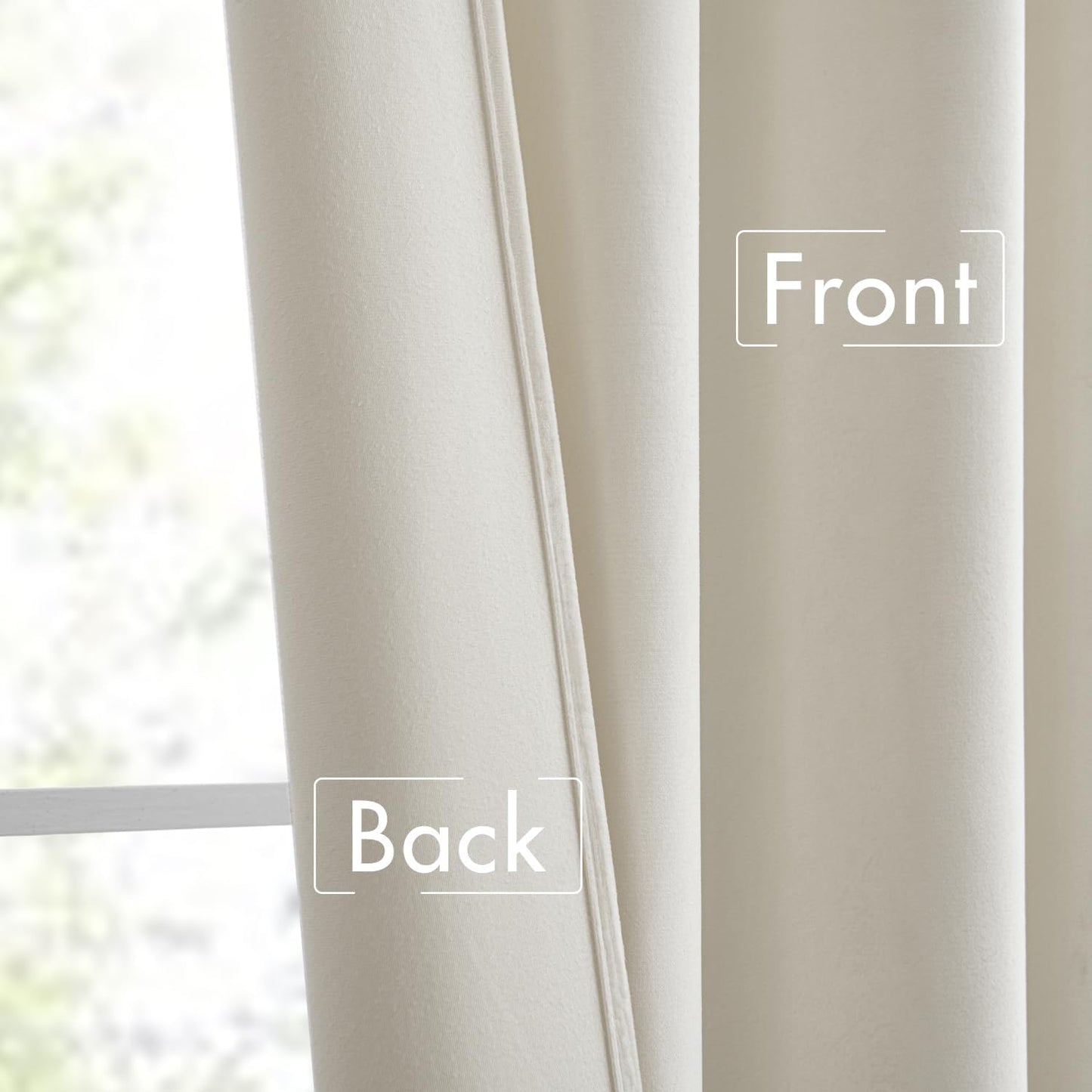 MIULEE Ivory White Velvet Curtains 96 inches Long 2 Panels - Luxury Pinch Pleated Room Darkening Window Drapes for Bedroom Living Room Thermal Insulated Super Soft, Back Tab Rod Pocket Elegant Decor