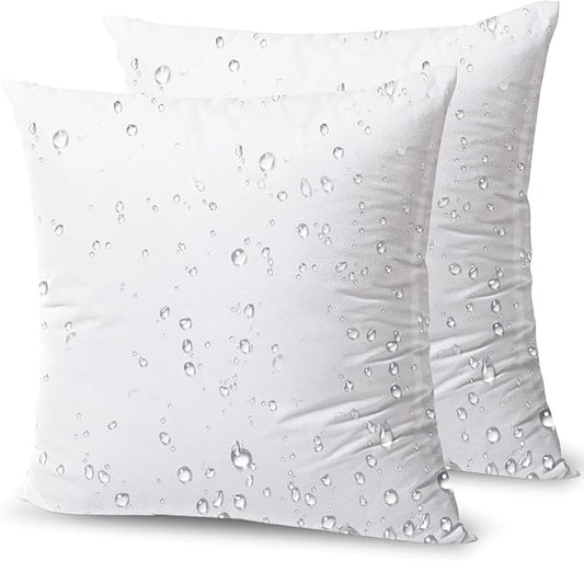 Phantoscope Premium Outdoor Pillow Inserts - Pack of 2 Square Form Water Resistant Polyester Throw Pillows, Couch Sham Cushion Stuffer, 24 X 24 inches