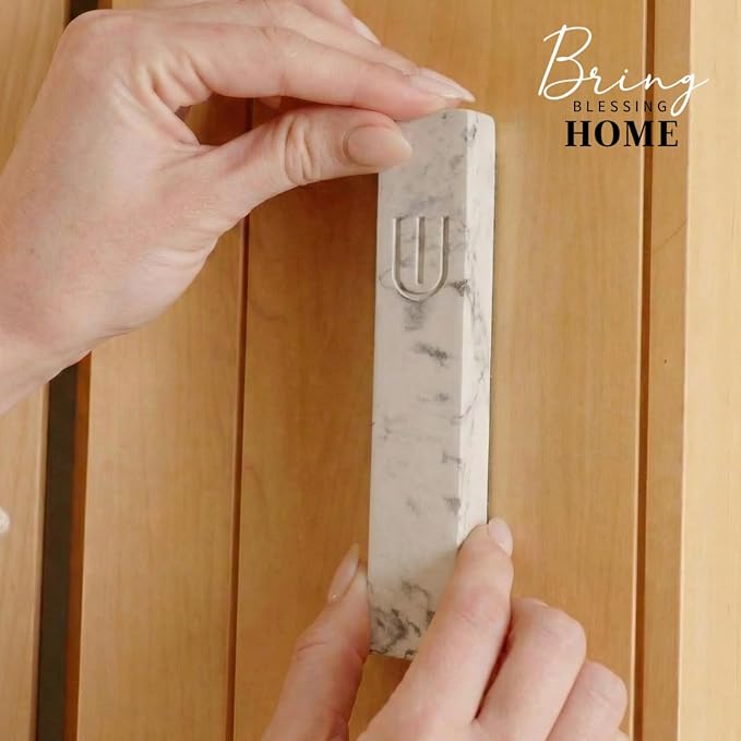 SURI Mezuzah for Door with Scroll – 9 Inch Modern Mezuzah Case with Non Kosher Scroll Included, Fits up to 8” Scroll, Easy Adhesive Installation, Gift Box Included