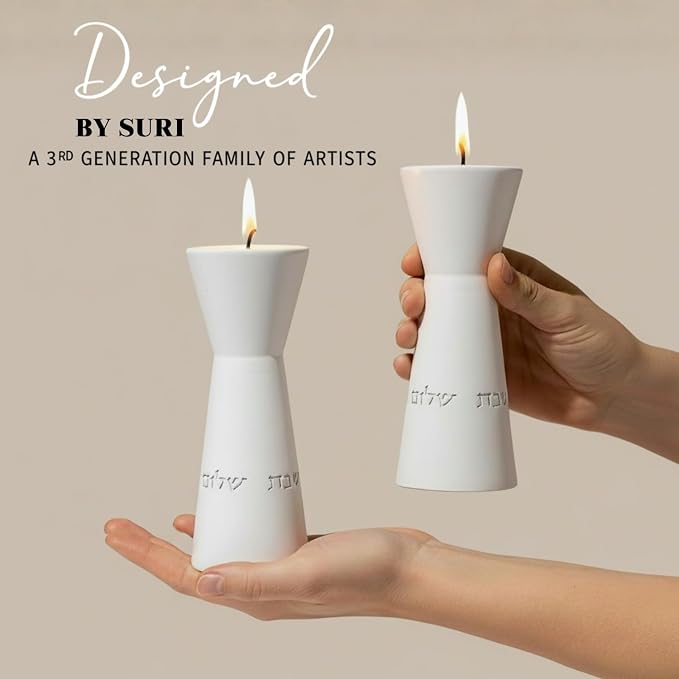 Aura Luxury Candle Holder Set – Modern Décor for Living Room & Dining Table - White