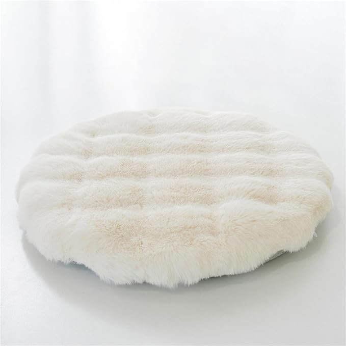 Lifup Round Chair Pads Memory Foam Seat Cushion Soft Cozy Plush Non Slip Thick Pad with Ties and Removable Cover for Dining Room, Office White 2 14 x 14 Inch