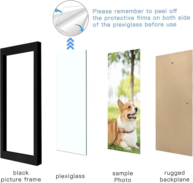 Black Picture Frames Collage Wall Decor 10 Pack, Gallery Wall Frame Set for Wall Mounting or Tabletop Display, Multi Sizes Including 8x10, 5x7, 4x6 Family Photo Frames