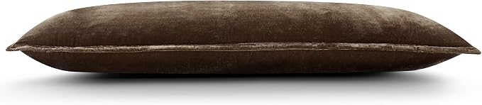 HiEnd Accents Stella Faux Silk Velvet Lumbar Pillow, 14x42 inch, Green Ochre, Romantic Western Modern Traditional Style Luxury Bedding, Decorative Throw Pillow
