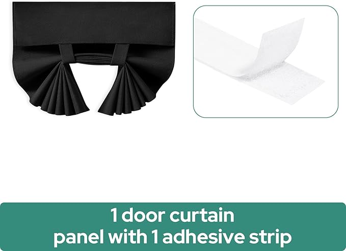 HOMEIDEAS 100% Black Linen Blackout French Door Curtains, Privacy Door Window Curtains, 34 X 40 Inch Room Darkening Blinds, Thermal Insulated Shades for Bedroom, 1 Panel