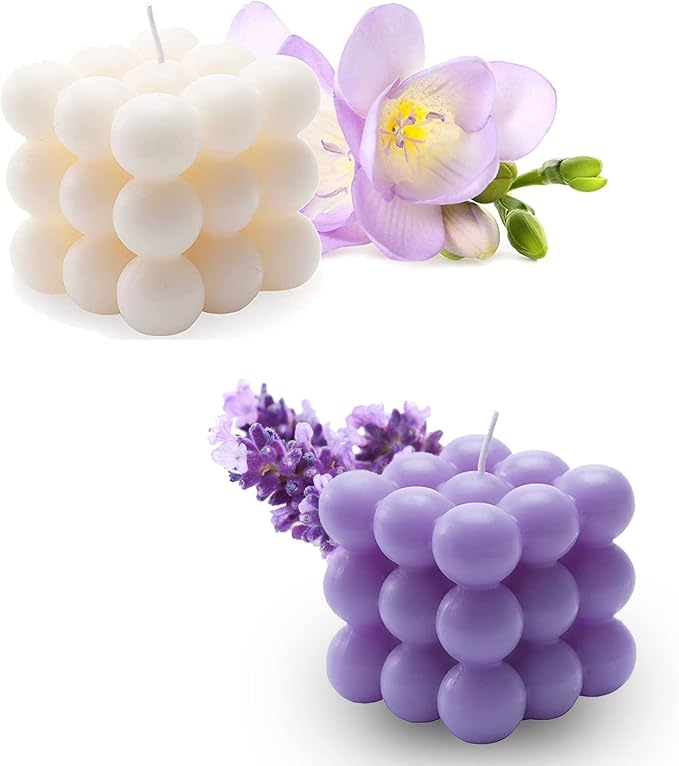 Bubble Candle - Cube Soy Wax Candles, Home Decor Candle, Scented Candle Set 1 Pieces, Home Use and Gifting (Purple) Christmas Gifts