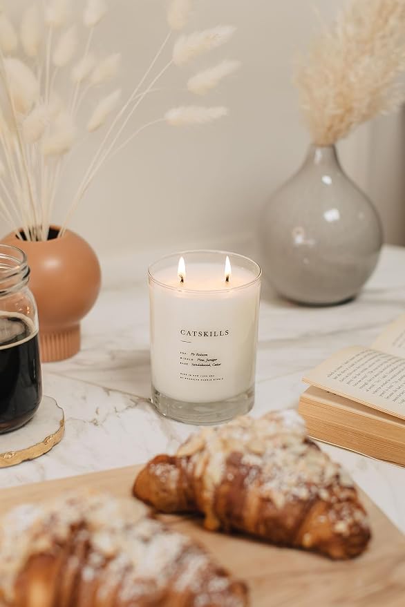 Brooklyn Candle Studio Catskills Classic 2 Wick Candle - Luxury Scented Candle, Vegan Soy Wax, Hand Poured in The USA, 70 Hour Slow Burn Time - 13oz