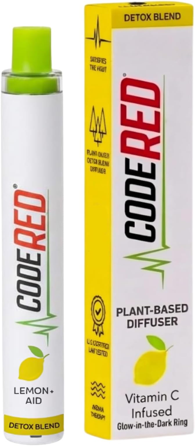 Code Red V-Aid Mullein Herbal Stick - Plant-Based Herbal Breathing Stick with Vitamin C, Mullein, Thyme & Lemon - Mullein Relaxation for Daily Balance - 600 Uses