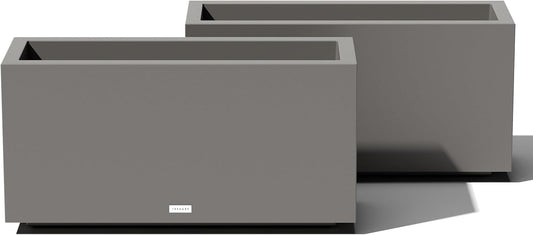 Veradek Block Series Long Box Planter - Large Rectangular Planter for Indoor or Outdoor Patio/Porch | Durable All-Weather Use with Drainage Holes | Modern Décor for Tall Plants, Flowers or Shrubs