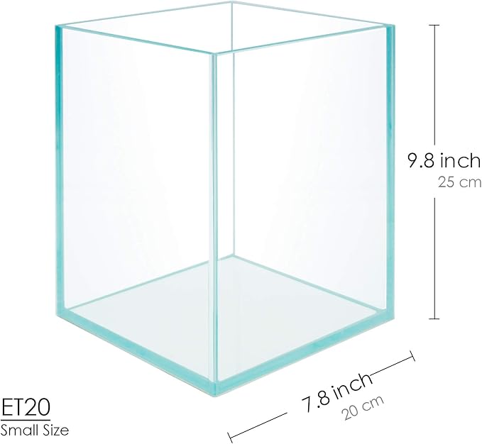 Nano Tall Rimless Frameless Extra Clear Glass Aquarium, Low Iron Glass Tank, 5mm Glass, White Leveling Mat Included, w/Lids Options