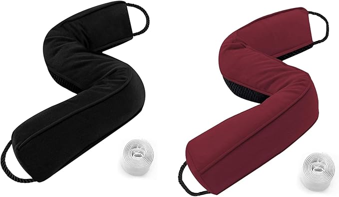 Sunolga 2 Pack 38 Inches Door Draft Stopper 2.2LB Under Door Noise Air Stopper, Sound Proof Draft Guard for Doors and Windows,Machine Washable, Black and Red
