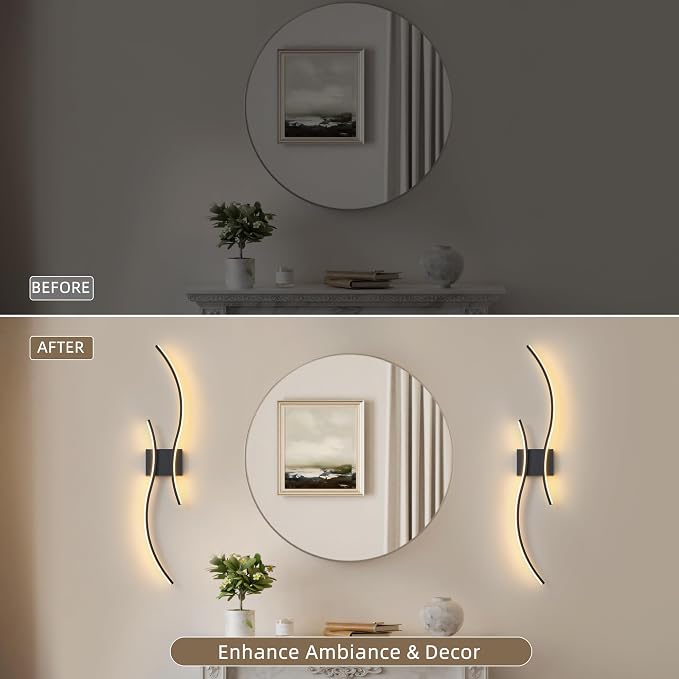 Battery Operated Wall Sconces Set of 2, Dimmable Modern LED Rechargeable Wall Light with Remote Control, Wall Decor for Living Room, Hallway, Quick Install, No Electrician Required