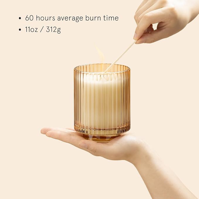 LA JOLIE MUSE Citrus Candle, Yuzu & Neroli Blossom Candle, Scented Candle Gifts for Women&Men, Natural Soy Candles, Long Burning Luxury Jar Candle, 11oz