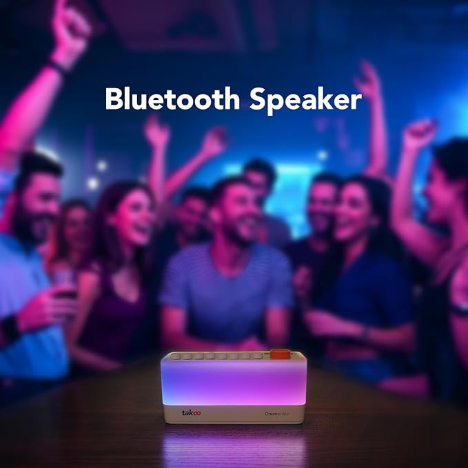 TAKOO 3-in-1 Sleep Sound Machine/Portable Bluetooth Speaker/12 Colors Night Light, Mixable 8 Nature Sounds & White Noise Machine, Sleep Timer for Sleep Aid