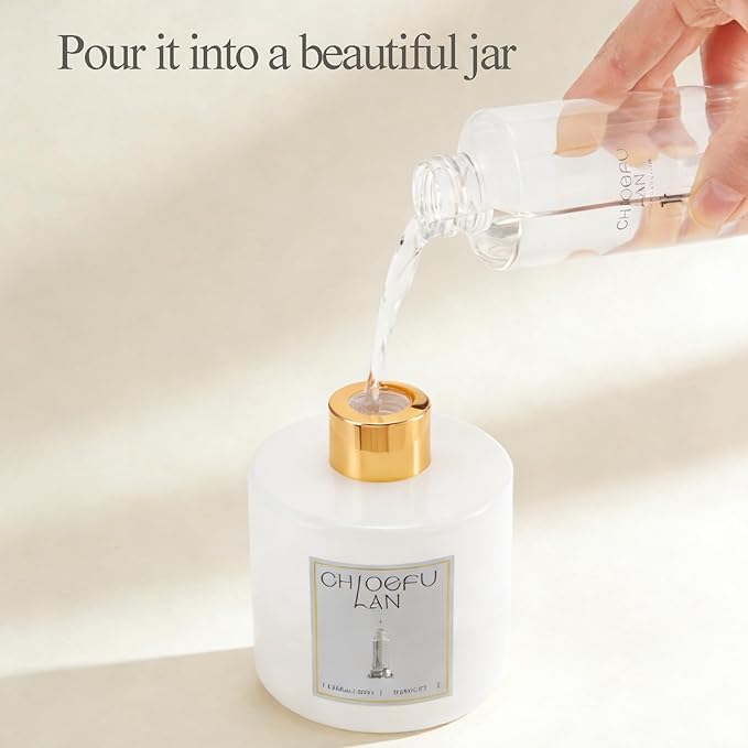 Chloefu LAN Vanilla Scented Oil Reéd Diffuser Refill 200ml/6.76 fl oz Natural Fragrances Oil - Best for Aromatherapy, SPA and Home, 0% Alcohol, Unique Blend to Promote Calming & Relieve Stress