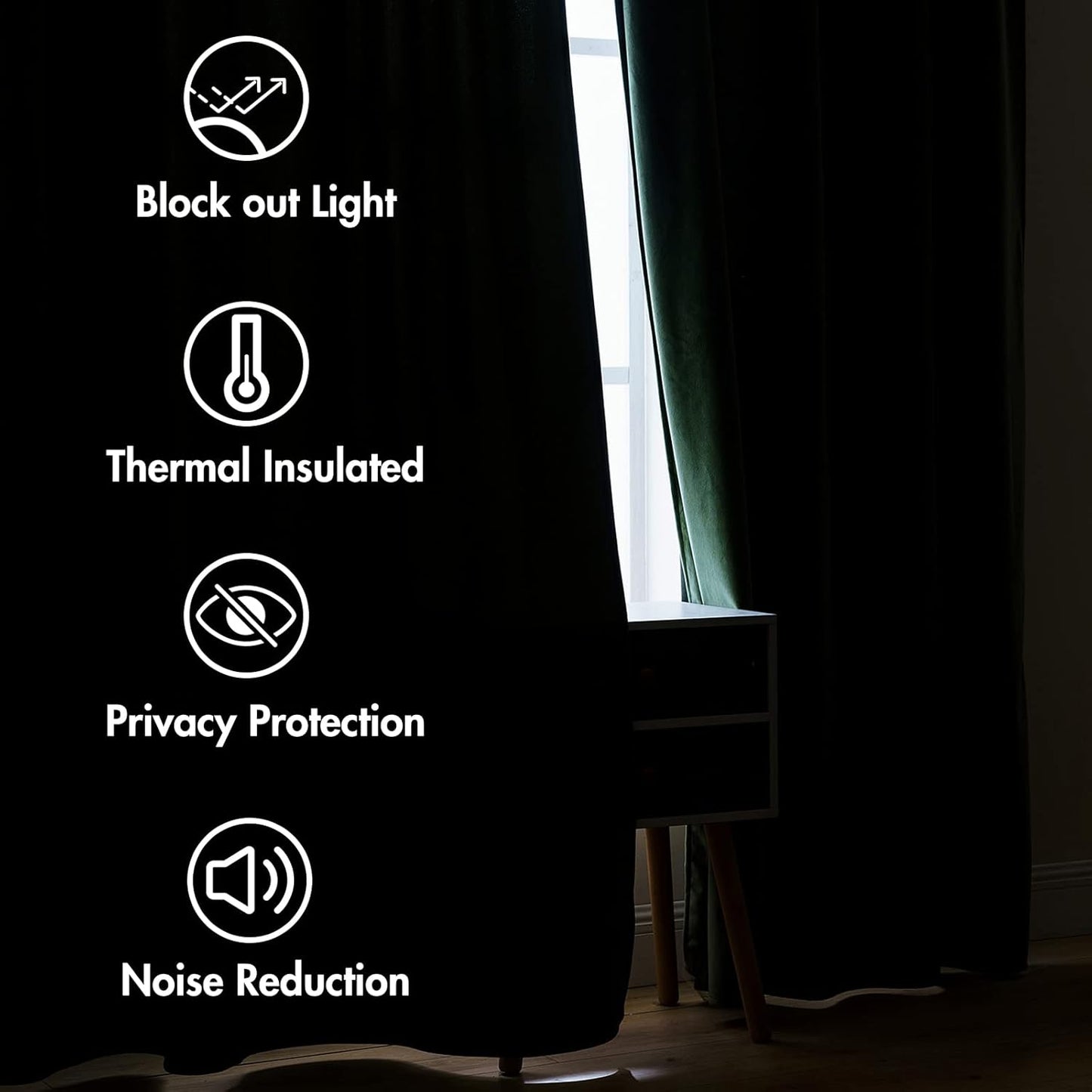 MIULEE Olive Green Velvet Curtains 102 inches 2 Panels - Pinch Pleated Luxury Room Darkening Curtains for Bedroom Living Room Thermal Insulated Super Soft Window Drapes Rod Pocket, W52 x L102 inch