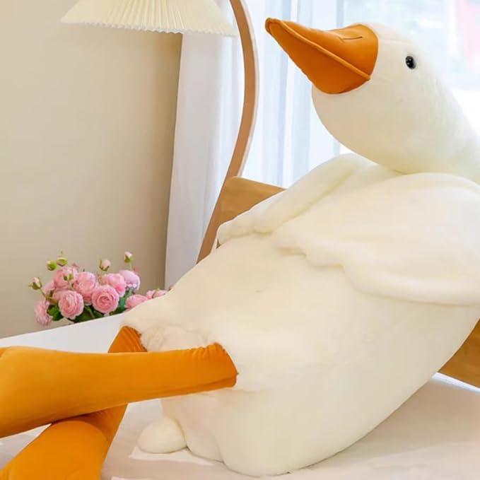 Ryttir Giant Goose Plush - 51" Extra Soft Goose Stuffed Animal Hugging Pillow with Rotund Belly,Safety Nursery Decor & Sensory Comfort Toy,Cuddle Companion for Age 0+(Birthday Gender Neutral Gift)