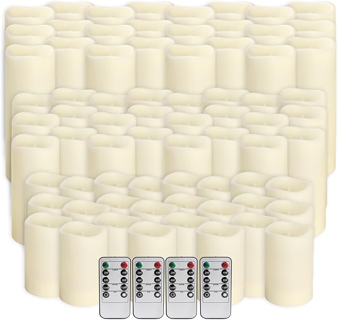 72-Pack LED Flameless Candles with Remote Control - Perfect for Home, Parties, and Special Occasions - Create a Magical Ambiance Effortlessly(Three Sizes)