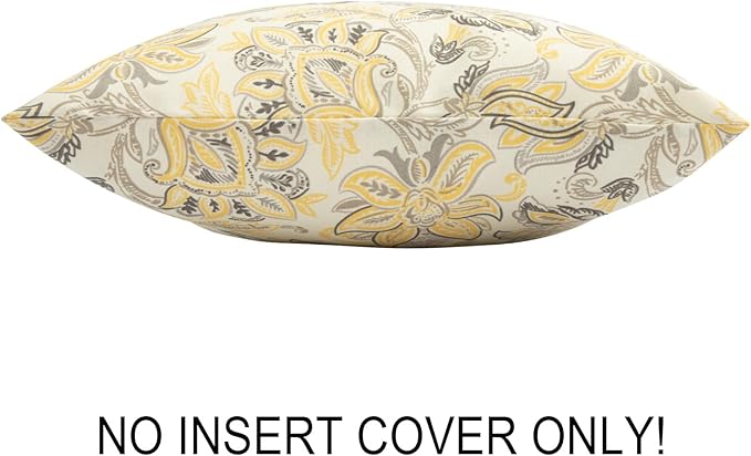 FUNHOME Waterproof Outdoor Throw Pillow Covers Set of 2,Home Decor for Garden Patio Furniture,Couch,Sofa 18 x18 Inch Decorative Pillows Cover Only,NO Insert(Yellow Flower)