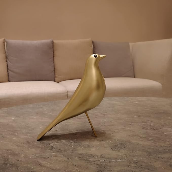 Mid-Century Home Décor House Bird - Office House Desk Dove Sculpture Pigeon Ornament Arts Gift Replica (Gold)…