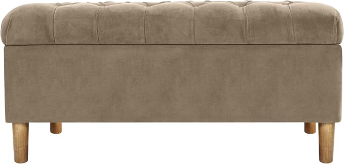 HomePop Ainsley 40" Storage Ottoman Bench - Fawn Velvet