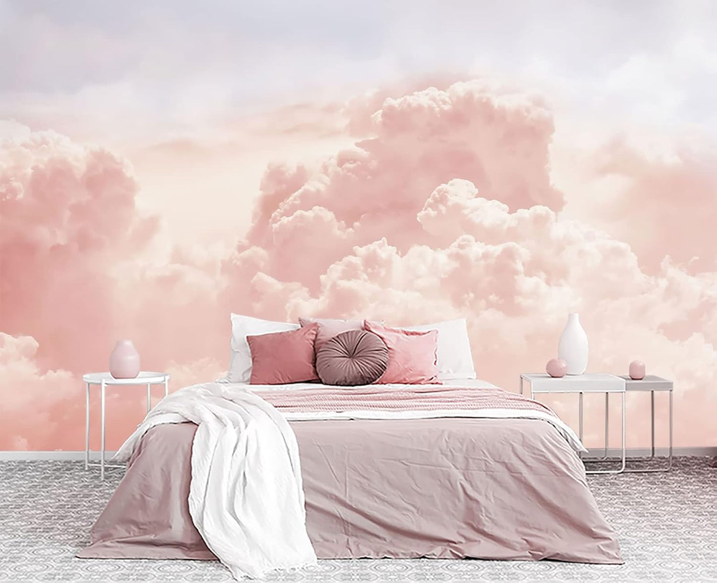 Pink Clouds Wall Mural Wallpaper for Bedroom 103" x 69"