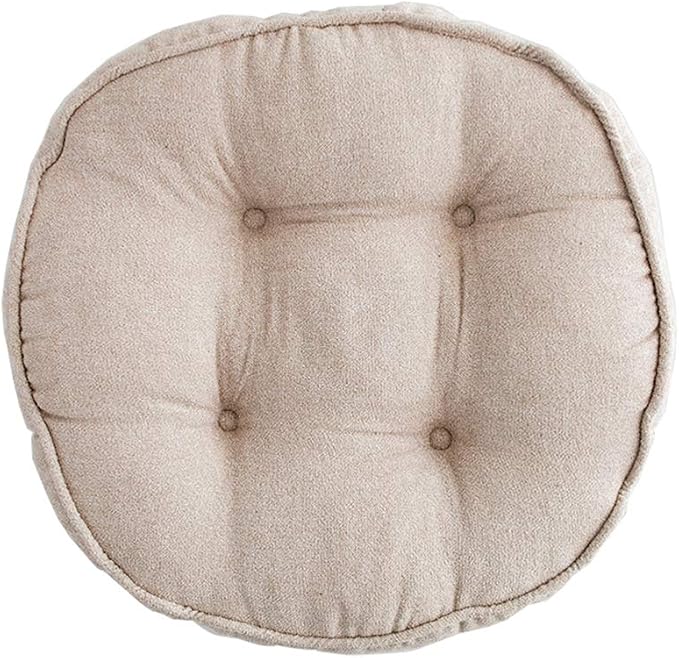 vctops Soft Chair Pads 18 inch Diameter Super Comfy Thicken Solid Color Round Seat Cushion for Kitchen Dining Room Office Chairs (Beige,18" x 18")