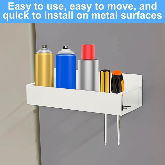 2 Pcs Magnetic Aerosol Spray Can Holder, Magnet Toolbox Bottle Holder, Wall Mounted Spray Bottle Rack, Mechanic Paint Can Organizer, Tool Box Storage Rack for Garage Home Workspace
