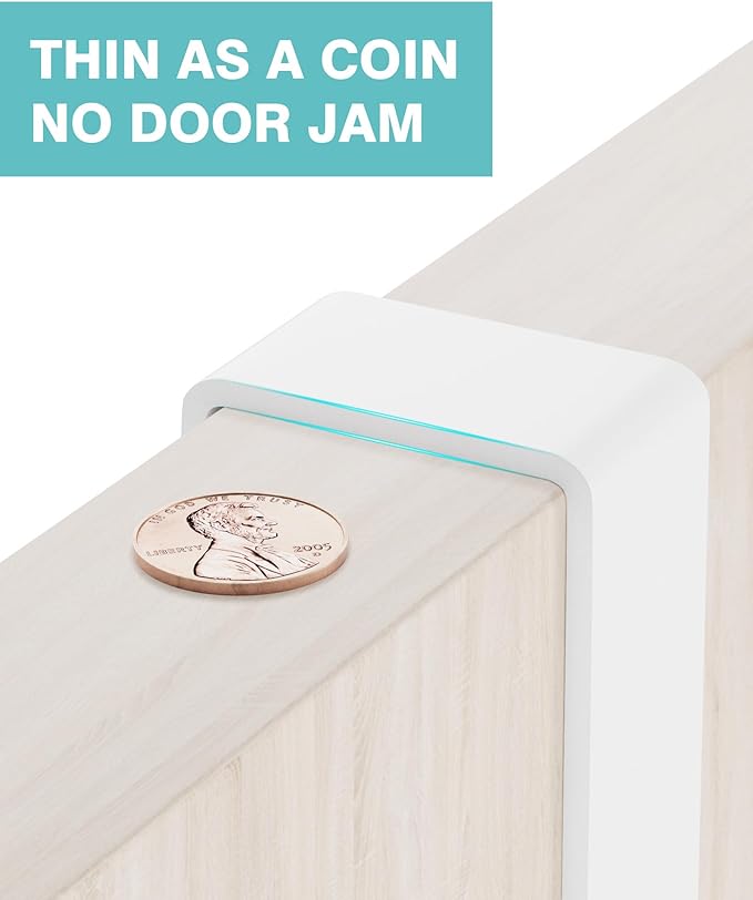 Mop and Broom Holder Wall Mount, No Drill Over the Door Broom and Mop Holder with 4 Slots and 4 Hooks, Wood Tool Hanger for Laundry, Cabinet, Kitchen, Garage