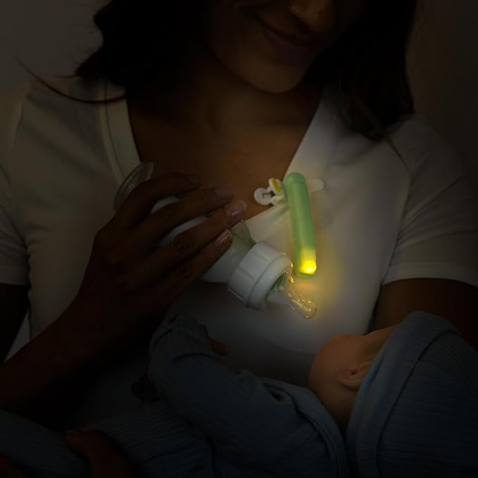 – Wearable Baby Night Light for Breastfeeding & Bottle Feeding | Dimmable Amber Glow | Melatonin-Friendly | Glow-in-The-Dark for Easy Locating | Silicone Tip Aids Latch Adjustments