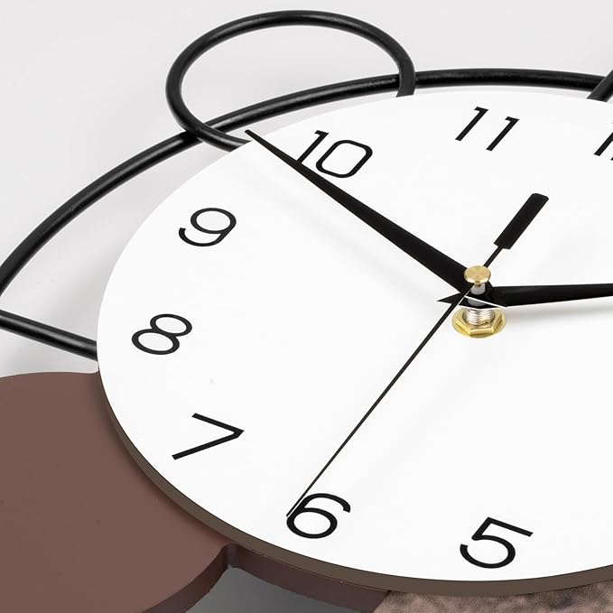 Wall Clock Decorative Modern Wall Clocks with Pendulum Silent Non-Ticking Quartz Clock Battery Operated Large Clock for Living Room,Kitchen,Home,Bathroom,Bedroom Wall Art Decor