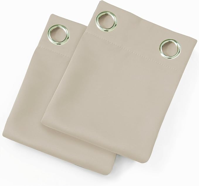 LEMOMO Blackout Curtains 66 x 72 Inch Long Light Beige Curtains Set of 2 Panels Room Darkening Curtains for Bedroom and Living Room