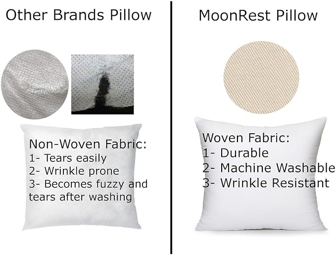 MoonRest Round Pillow Insert Hypoallergenic Polyester Form Stuffer-%100 Cotton Blend Covering for Sofa Sham, Decorative Pillow, Cushion and Bed - 24 Inch Diameter