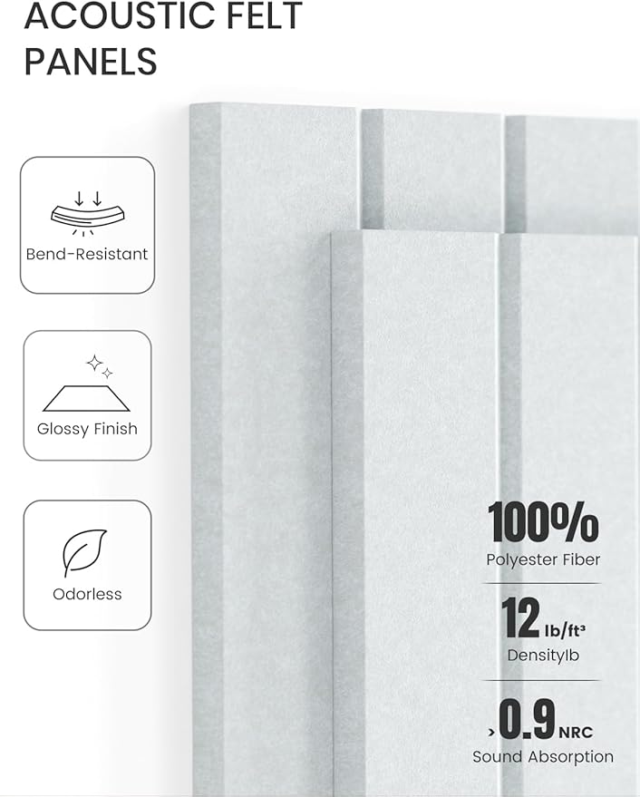 Large Felt Bulletin Board 36"x24" Cork Board Alternative - 6 Pack with 40 Safe Removable Adhesive Tabs, Cork Boards for Walls for Home Office Classroom Pin Board-Cold White
